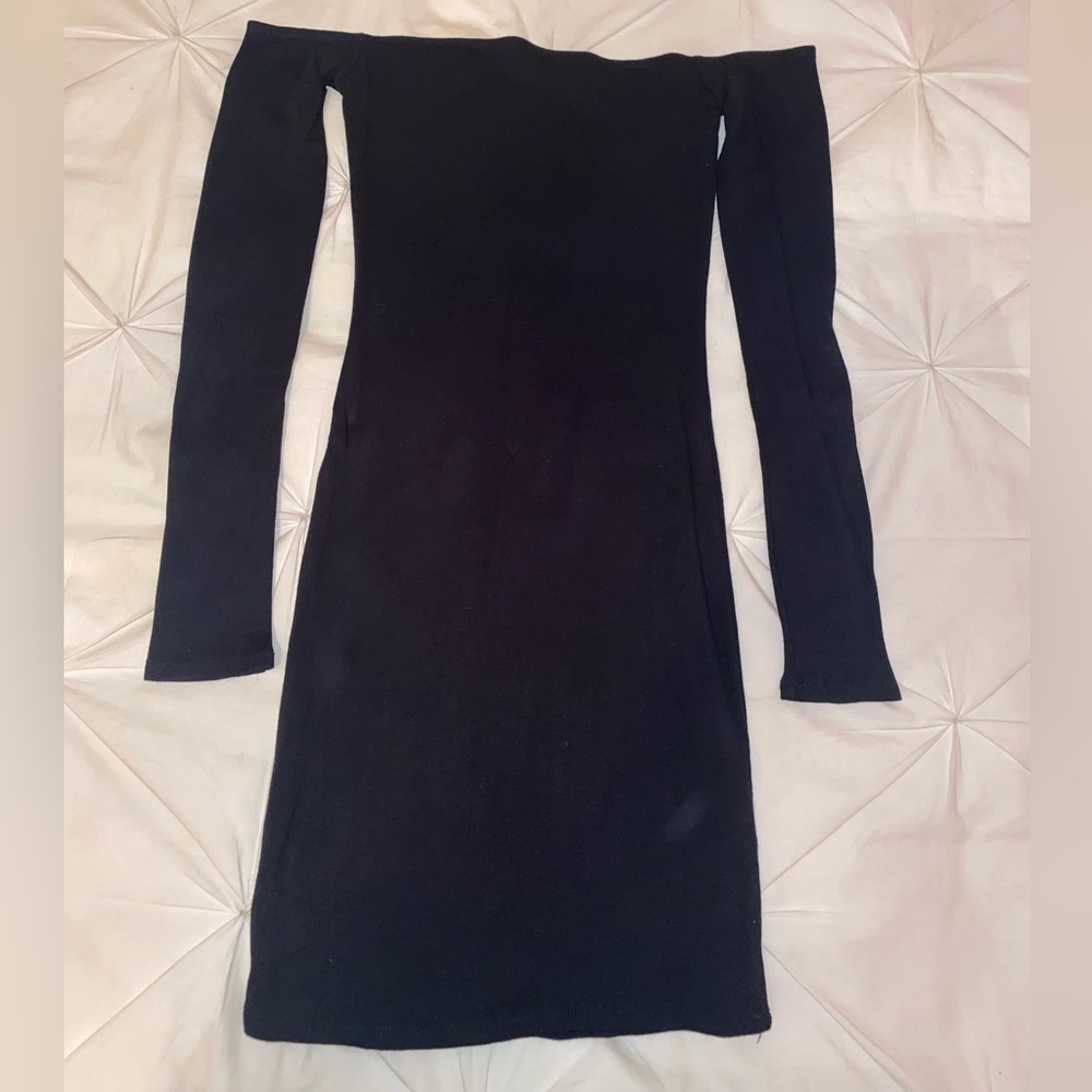 Garage off the shoulder black mini dress XS